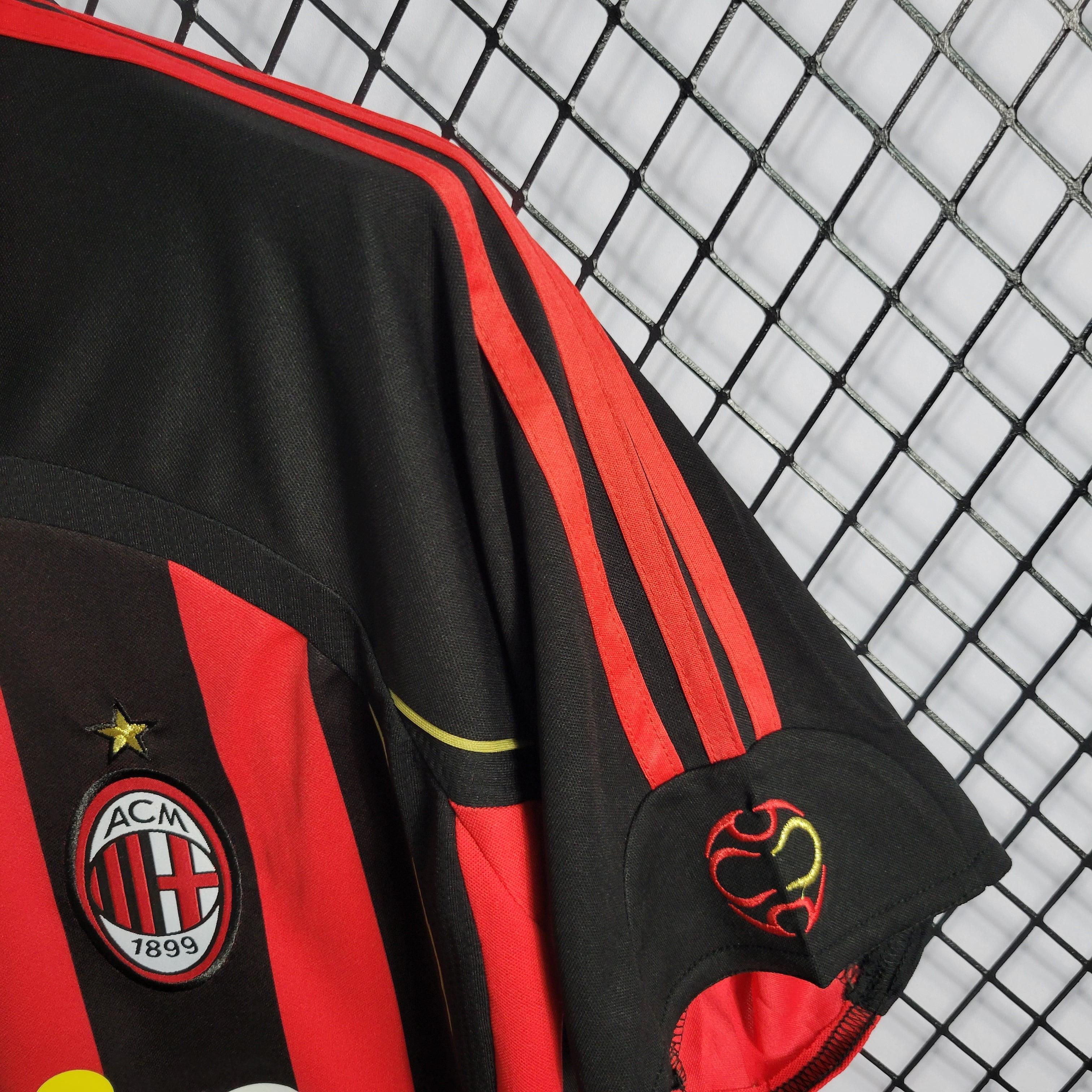 Camisa Milan Home 06/07 Retrô - Vermelha e Preta | Torcedor