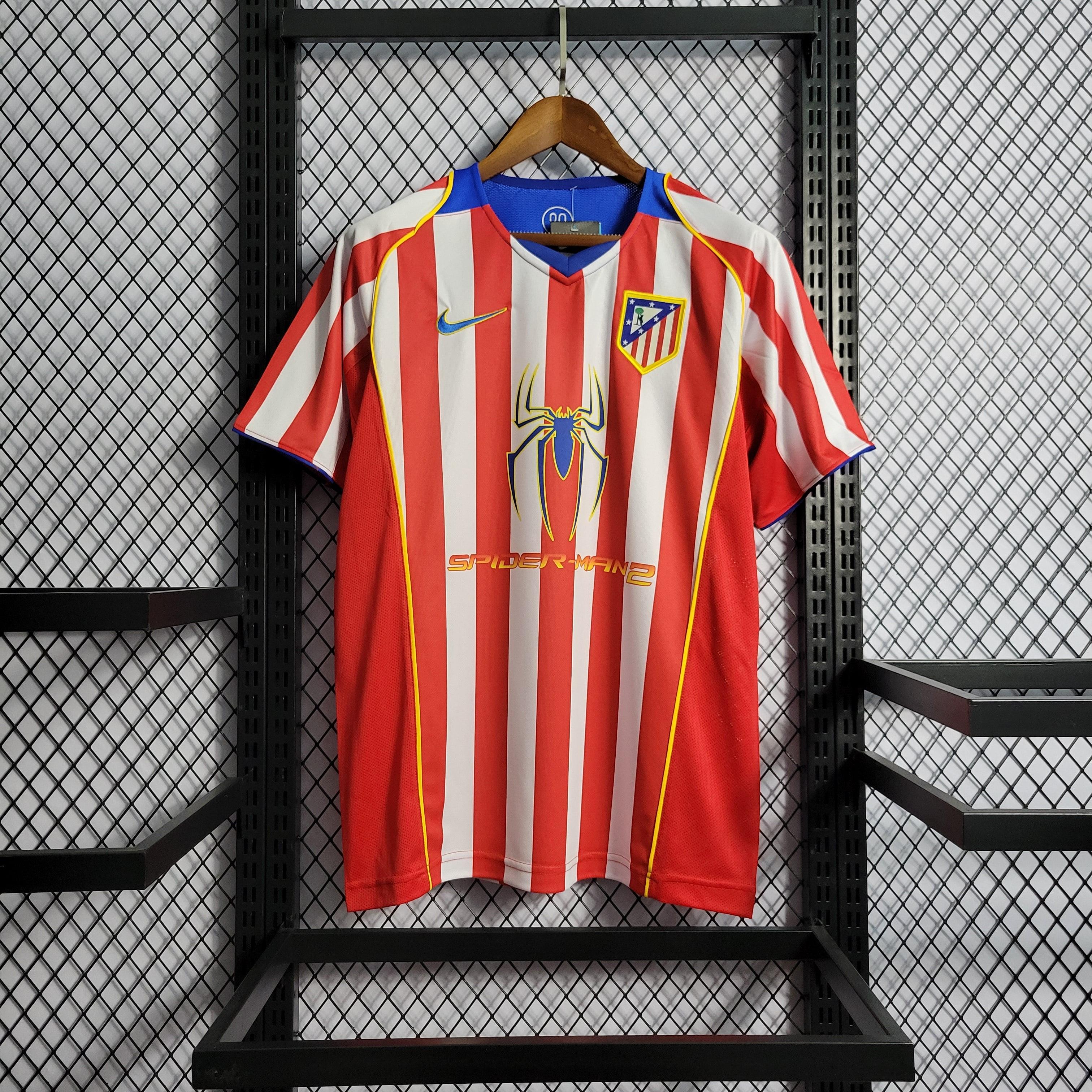 Camisa Atlético de Madrid Spider 04/05 Retrô - Branca e Vermelha | Torcedor