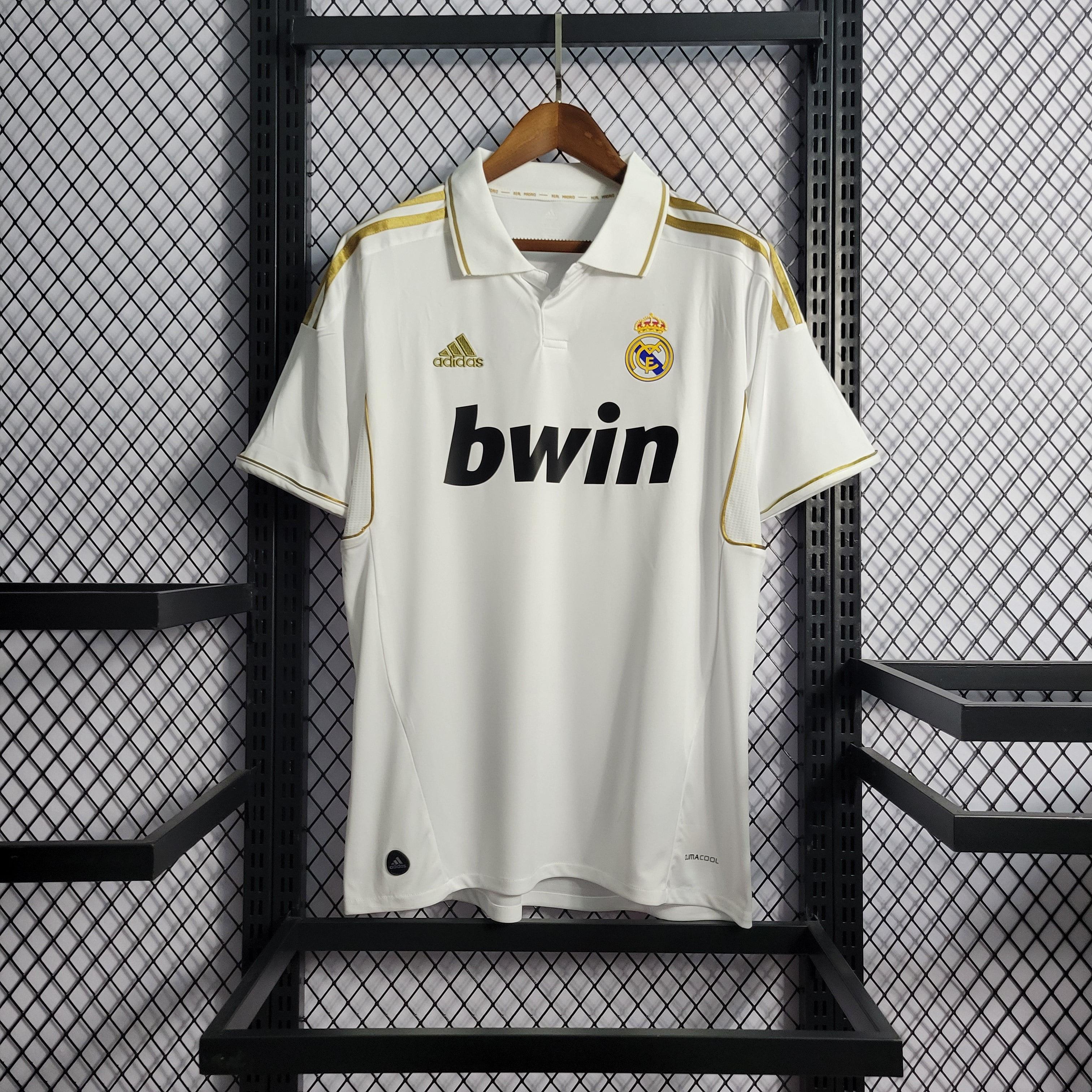 Camisa Real Madrid Home 11/12 Retrô - Branca e Dourada | Torcedor