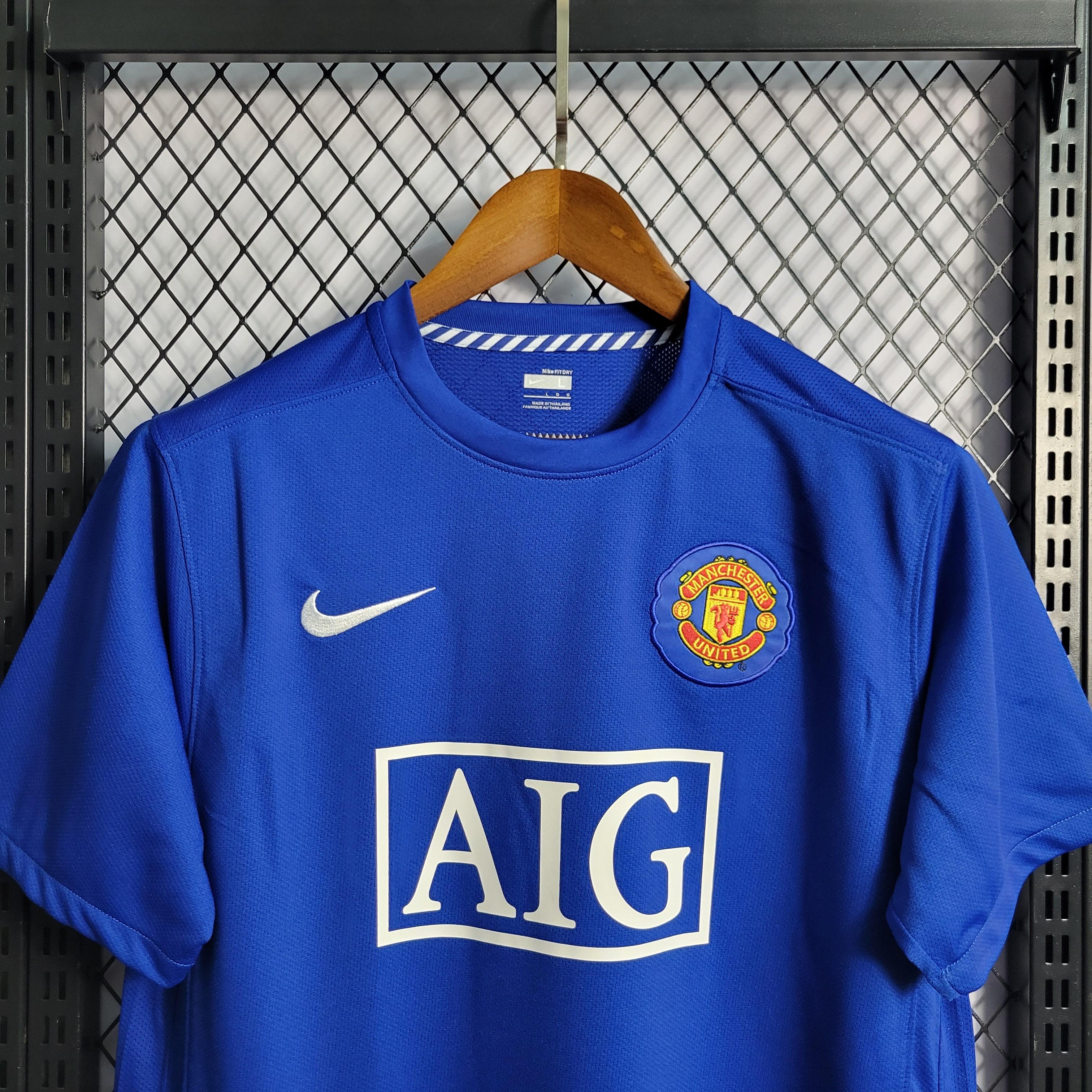 Camisa Manchester United Away 07/08 Retrô - Azul | Torcedor