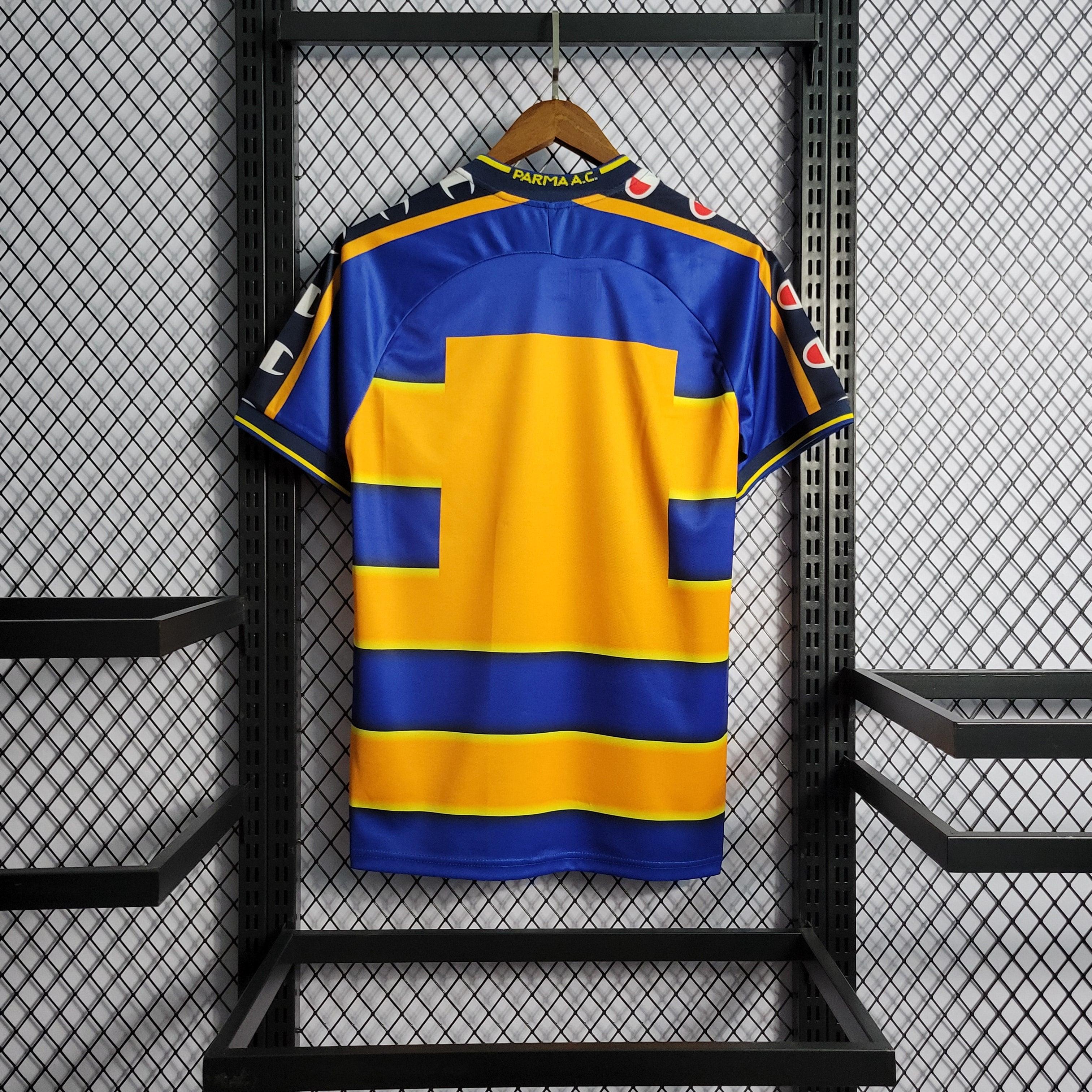 Camisa Parma Away 01/02 Retrô - Azul e Amarela | Torcedor