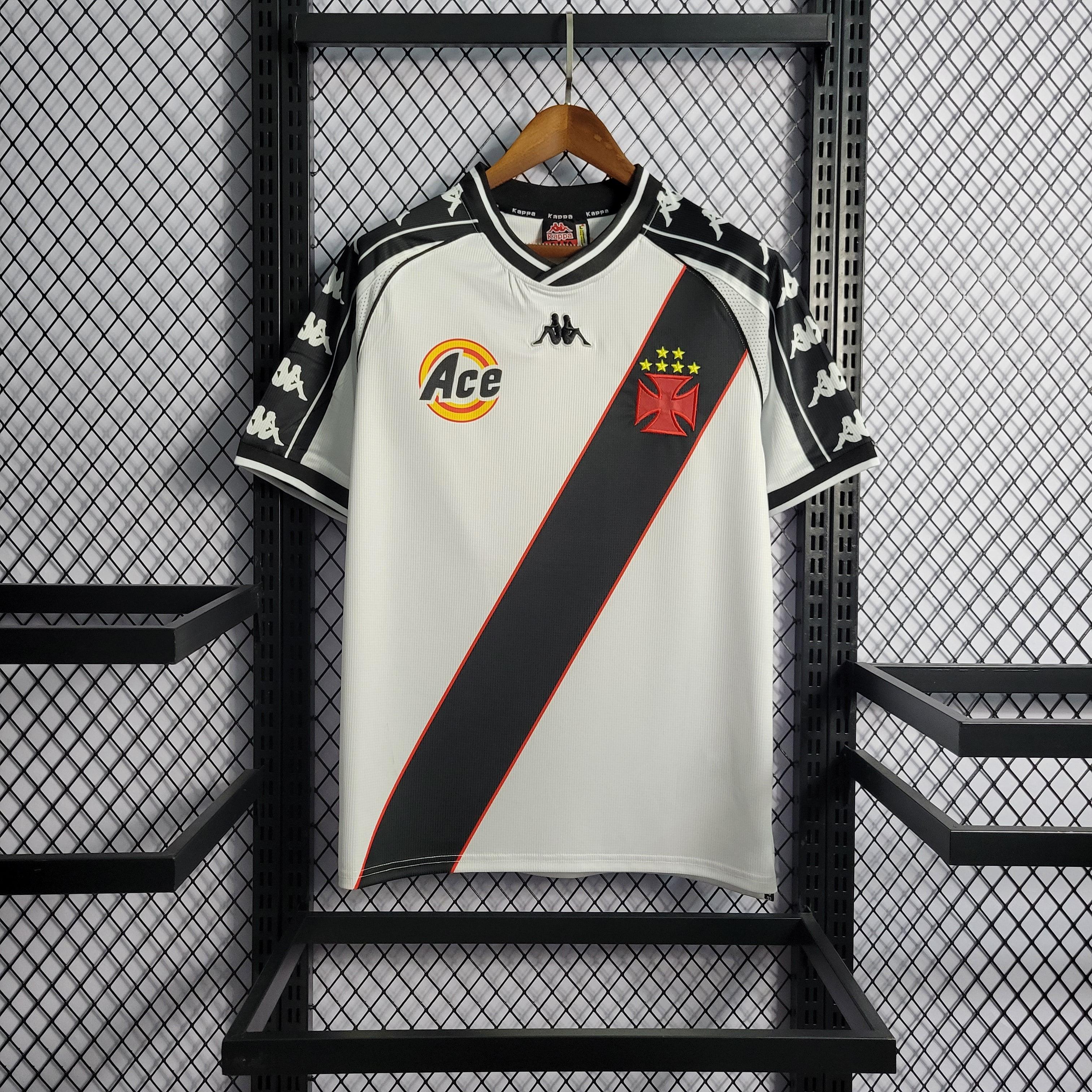 Camisa Vasco Away 2000 Retrô - Branca e Preta | Torcedor