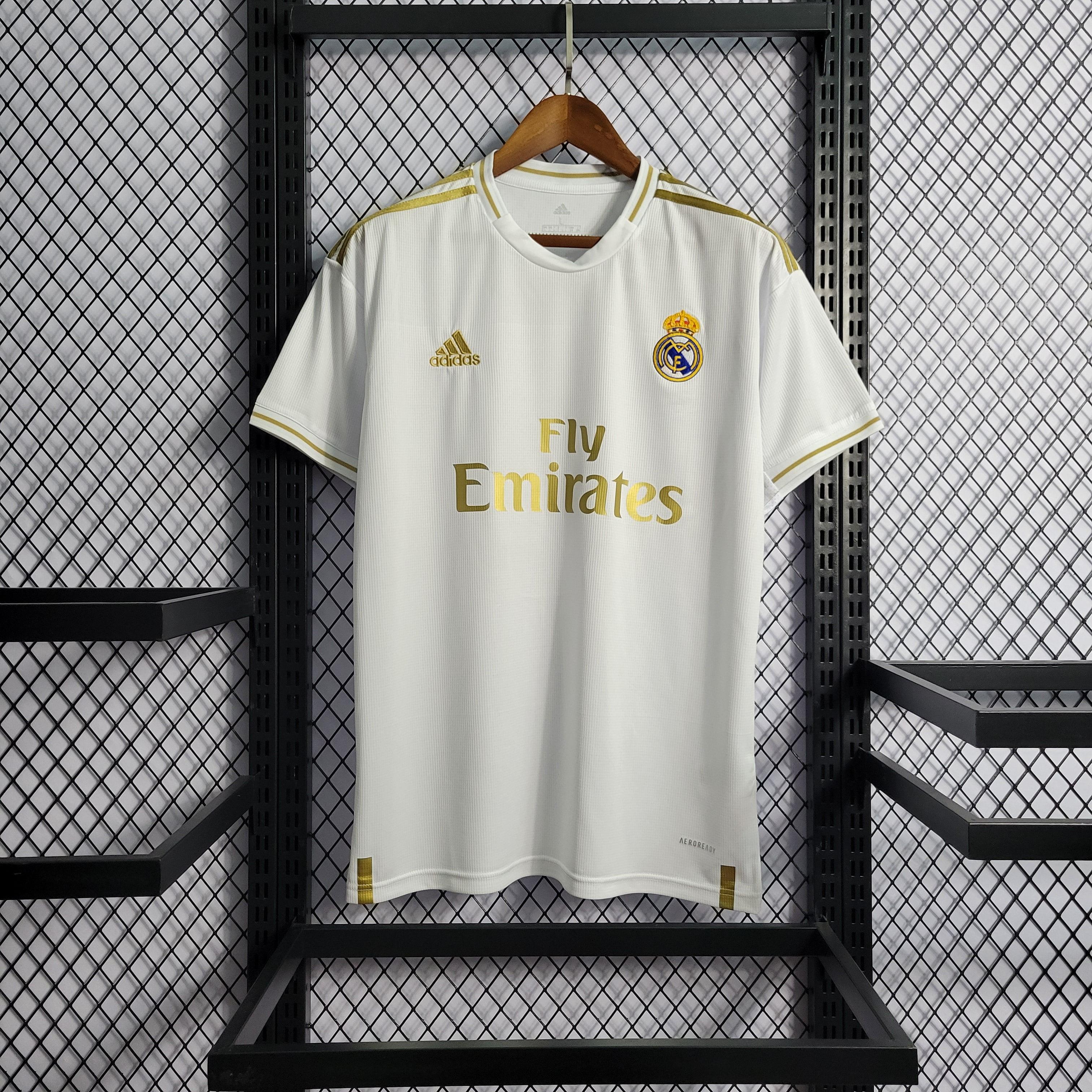 Camisa Real Madrid Home 19/20 Retrô - Branca e Dourada | Torcedor