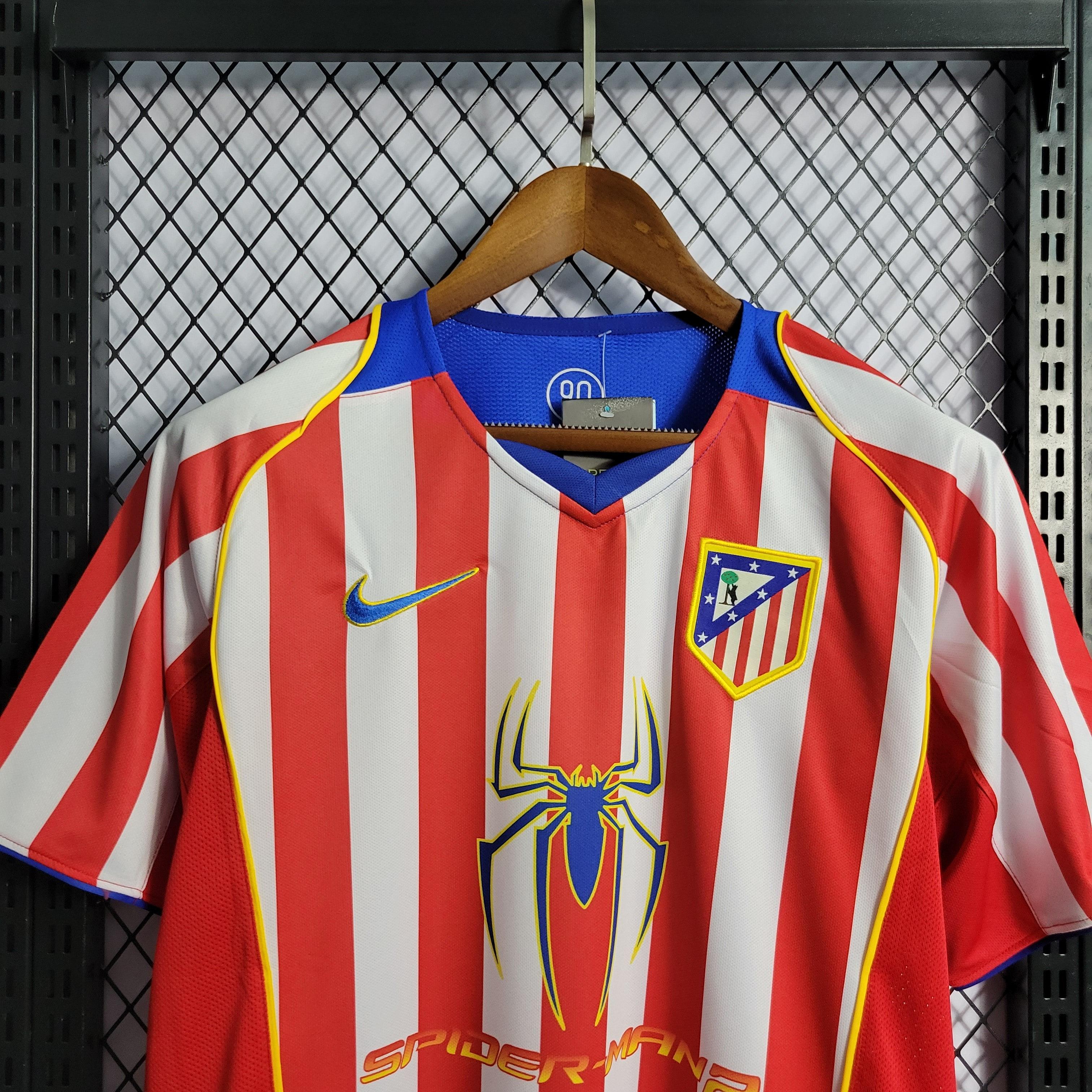 Camisa Atlético de Madrid Spider 04/05 Retrô - Branca e Vermelha | Torcedor