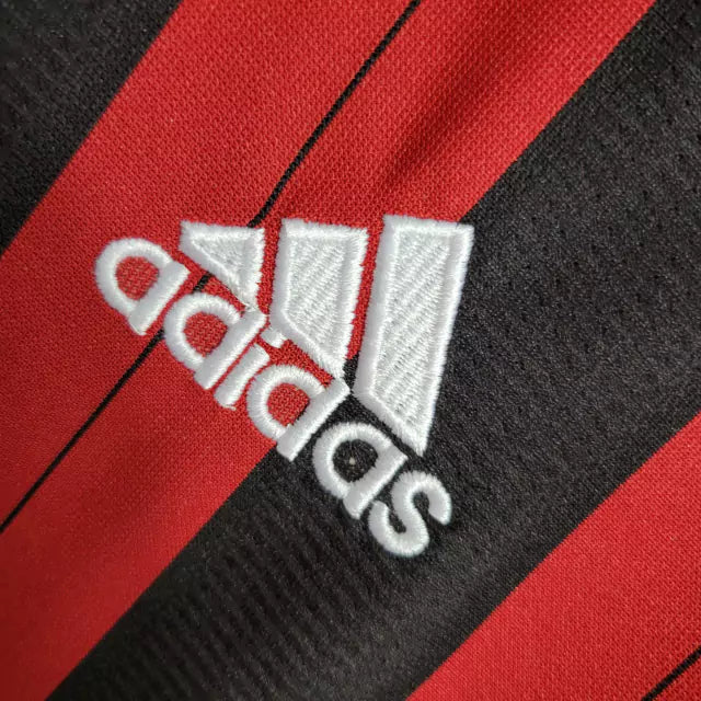 Camisa Milan Home 13/14 Retrô Manga Longa - Vermelha e Preta | Torcedor