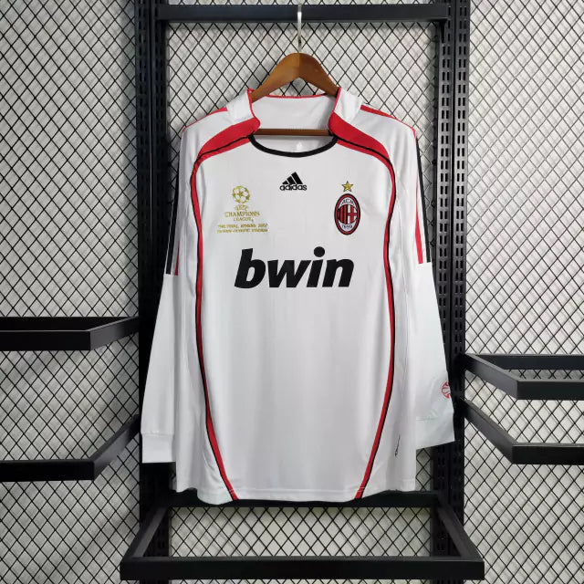 Camisa Milan Away 06/07 Retrô Manga Longa - Branca | Torcedor