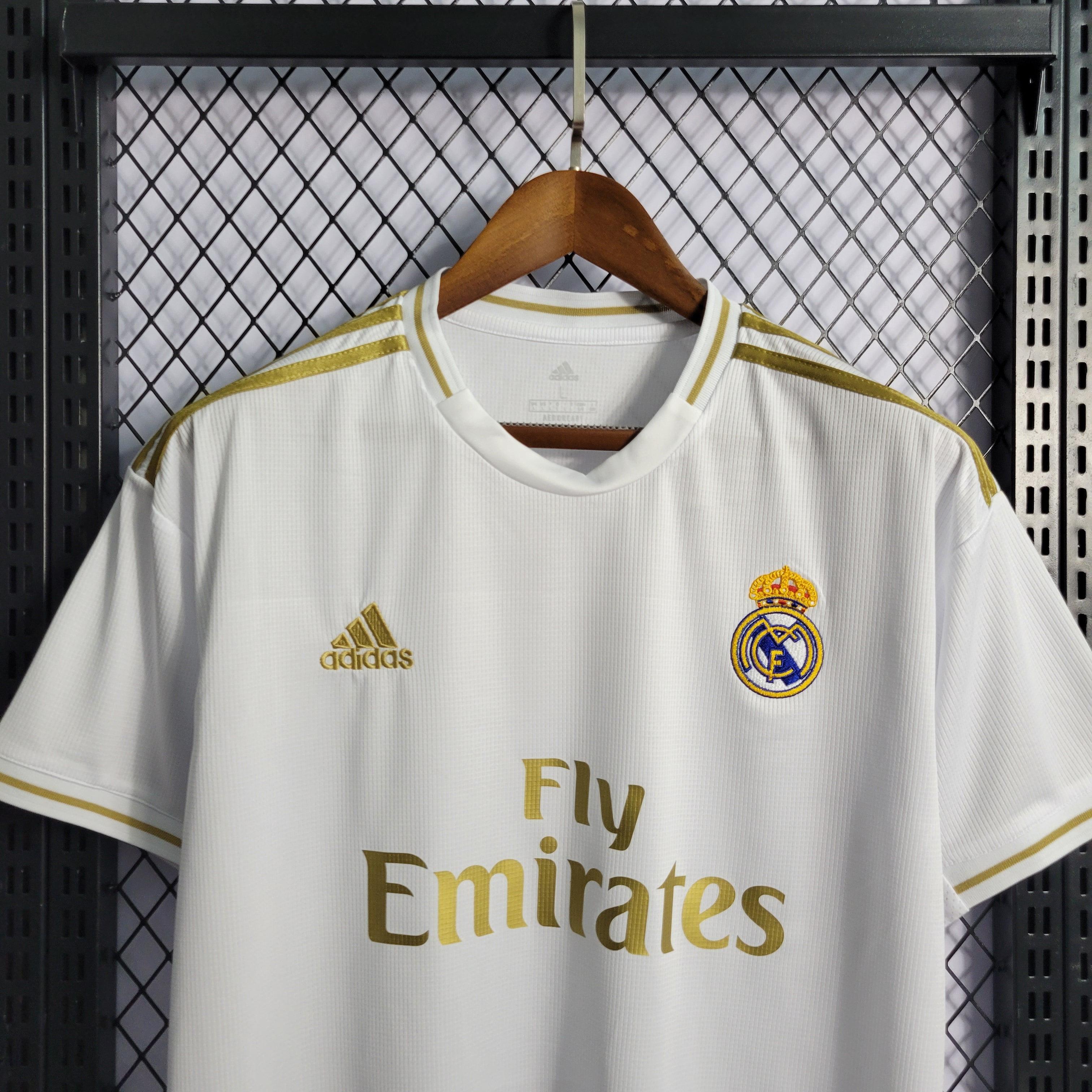 Camisa Real Madrid Home 19/20 Retrô - Branca e Dourada | Torcedor