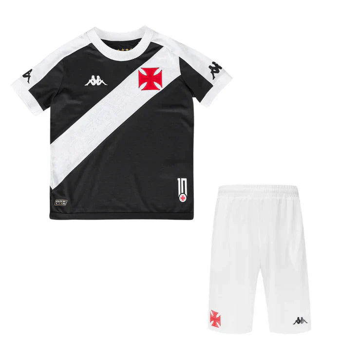 Conjunto Infantil Vasco I 24/25 - Preto e Branco | Jogador