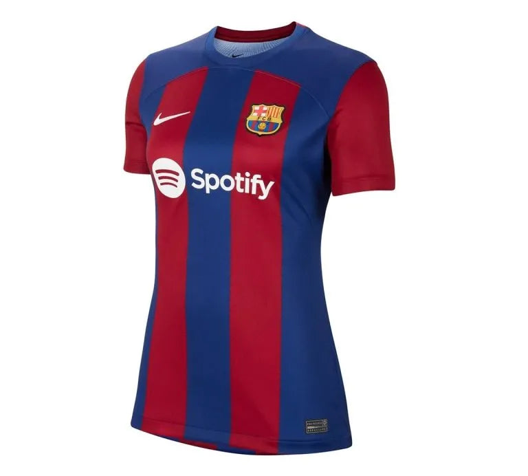 Camisa Barcelona Feminina Home 23/24 - Azul e Vermelha | Torcedor