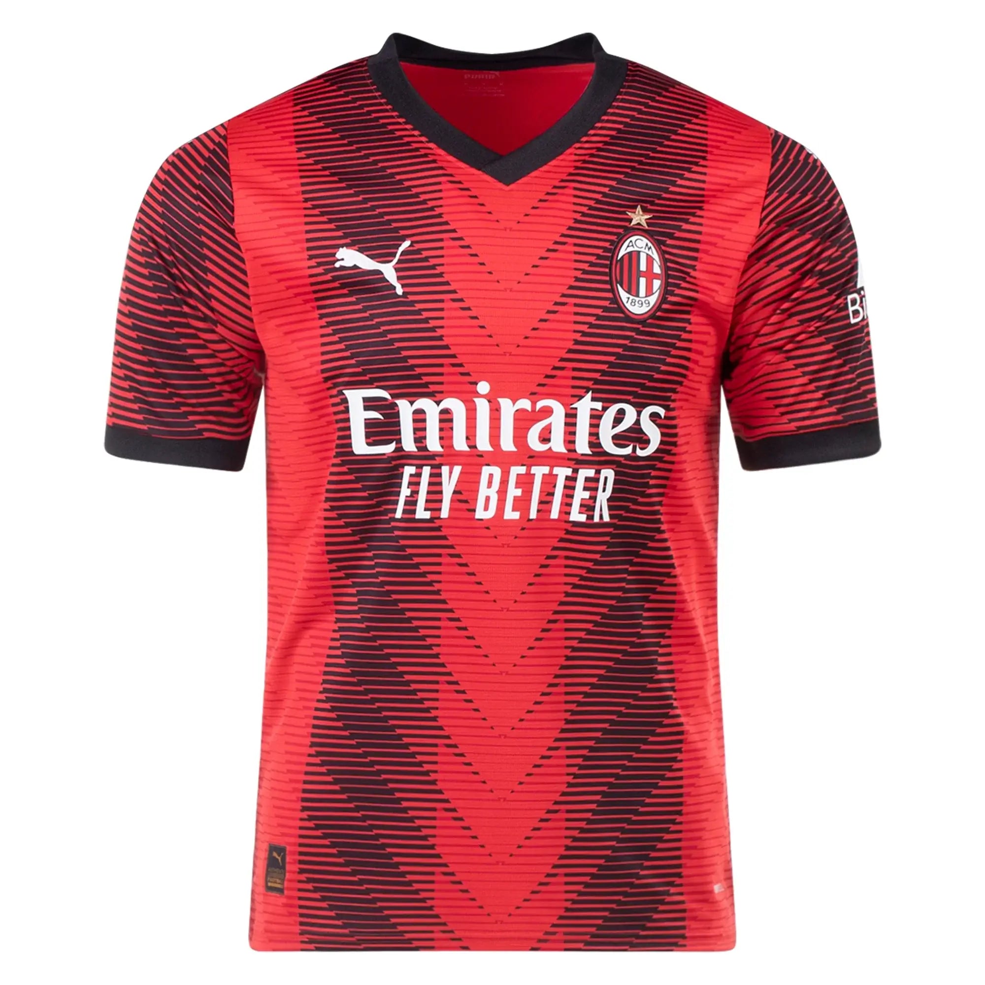 Camisa Milan Home 23/24 - Preta e Vermelha | Torcedor