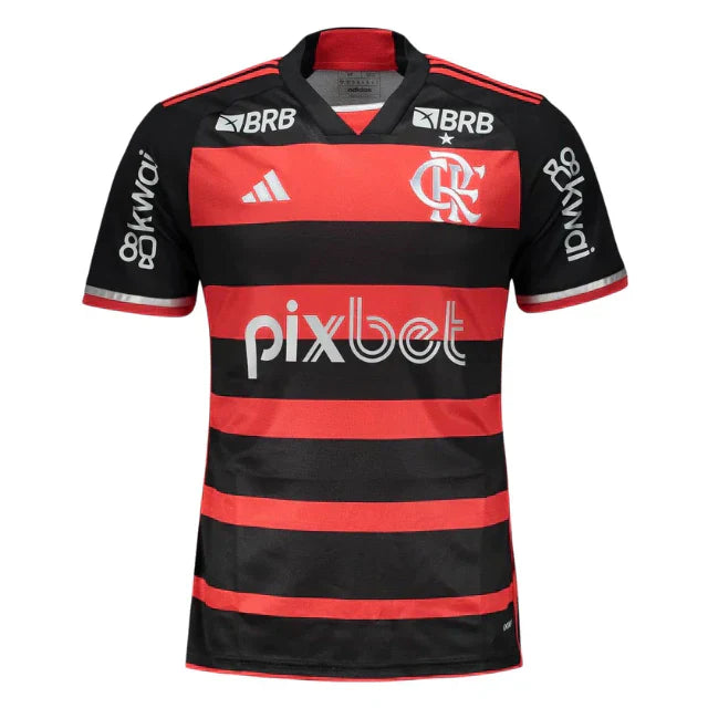 Camisa CRF Home 24/25 - Preta e Vermelha - C/ Patrocínios | Torcedor