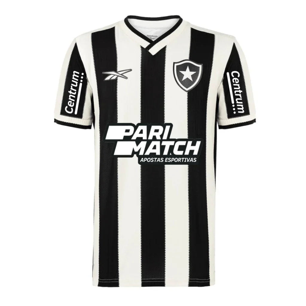 Camisa Botafogo Home 24/25 - Preta e Branca - C/ Patrocínio | Torcedor